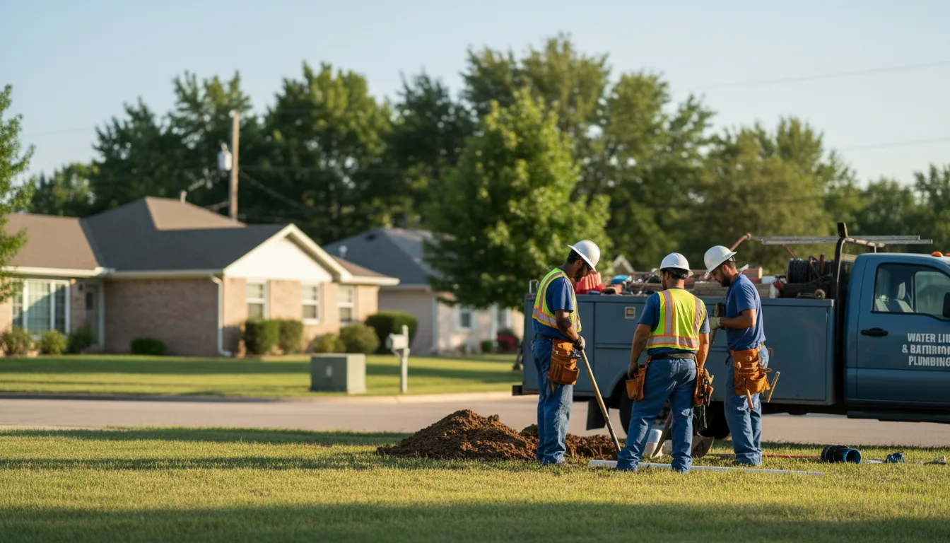 Residential water line and bathroom plumbing service in Dover, OH